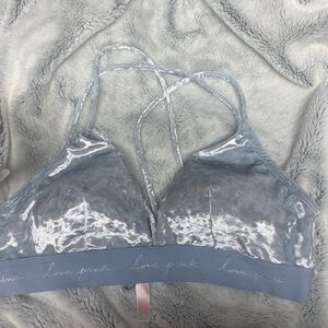 Light Blue Velvet Bralette